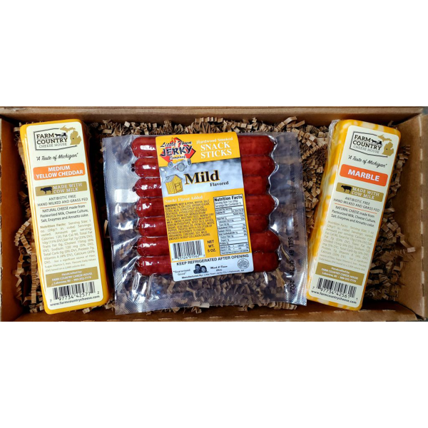 2 cheese and meat stick gift box